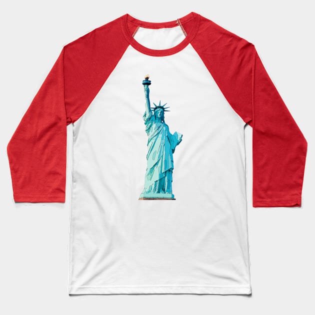 Lady liberty Baseball T-Shirt by Birdbox